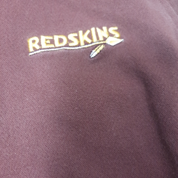 Red Vintage NFL Washington Redskin Pullover Sleeveless Sweat Shirt Large - Picture 10 of 10